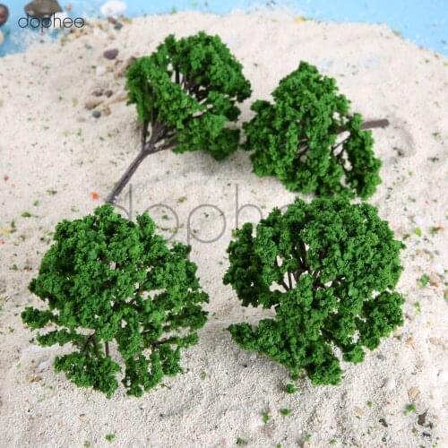 Dophee 5pcs 120mm Architectural Model for Railroad Layout Garden Landscape Scenery Trees Model Diorama Miniatures 1:75 1:100