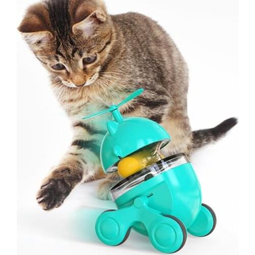 80% Dropshipping!!Cat Food Treat Ball Leaking Food Interactive ABS Windmill Propeller Pet Tumbler Toy for Kitten