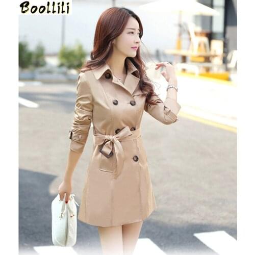 Boollili Double Breasted Windbreaker Women European Trench Coat Para As Mulheres Outwear Coat Female Spring Autumn Female Coats