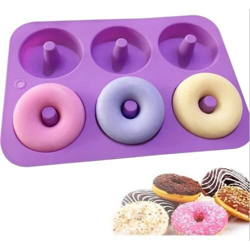 6 Grid Donut Mold Silicone Bakery Baking Pan Non-Stick Donut Maker Home DIY Handmade Dessert Molde Kitchen Decoration Tools