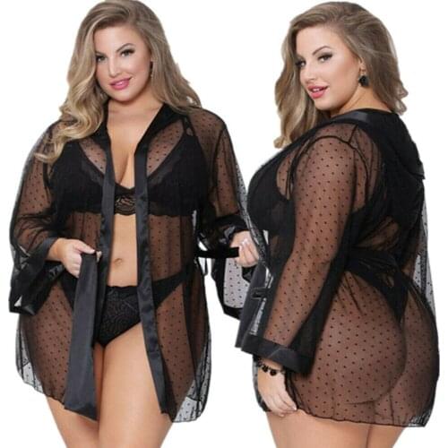 5XL Womens Sexy Sets Mesh Lace Nightgown+Waistband+Bra+Thongs Lingerie Suits 4PCS Lenceria Erotica Mujer Sexi Babydoll Dresses