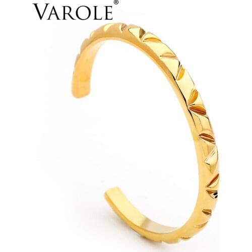 VAROLE Minimalism Concave Bracelet For Women Gold Color Bangles Fashion Jewelry Friends Gifts Pulseras