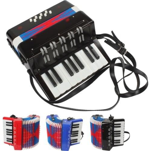 High Quality Lightweight Portable Mini Educational Musical Instrument 17 Keys 8 Bass Toy Accordion for Kids Children