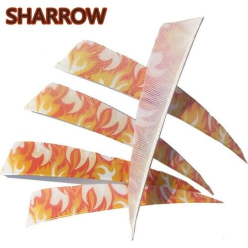 30pcs 4" Turkey Feather Nature Archery Arrow Fletches Shield Shape Fletching DIY Tools For Bow Training Shooting Accessories
