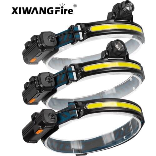 Type C Fast Charging Sensor Headlamp with Power Display, Built-in Battery, Suitable for Outdoor Fishing Indoor Lighting Torch