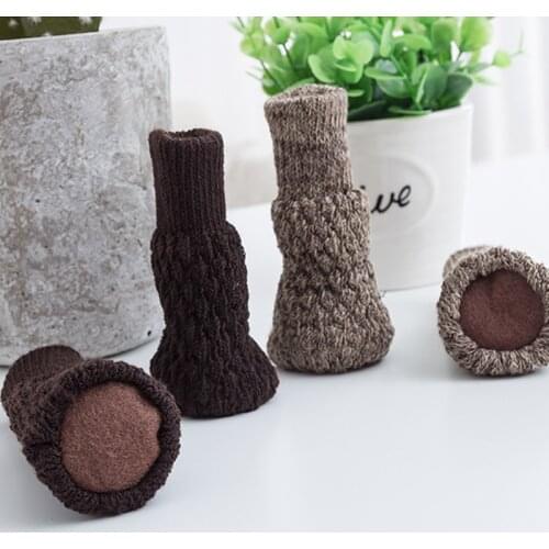 Non-Slip Furniture Table Foot Socks Kitchen Chair Leg Covers Protectors Anti Noise Foot Pad Knitting Cover Chair Home Decor