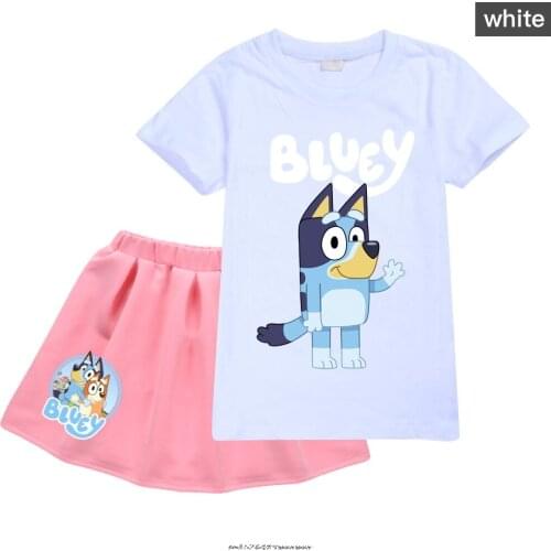 2021 New Children Clothes T-shirts Cartoon bingo bluey Print Top Tee Baby Boy Girl Short Sleeve T-Shirt Toddler Costumes