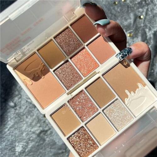 7 Colors Shimmer Matte Eyeshadow Pallete Glitter Metallic Diamond Pigmented Shiny Eyeshadow Palette Cosmetic Makeup Palette