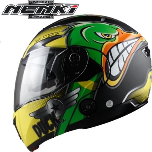 Free shipping 1pcs NENKI DOT Full Face Helmet Capacete Casco Casque Racing Off-road Moto Helmets Double Lens Motorcycle Helmets