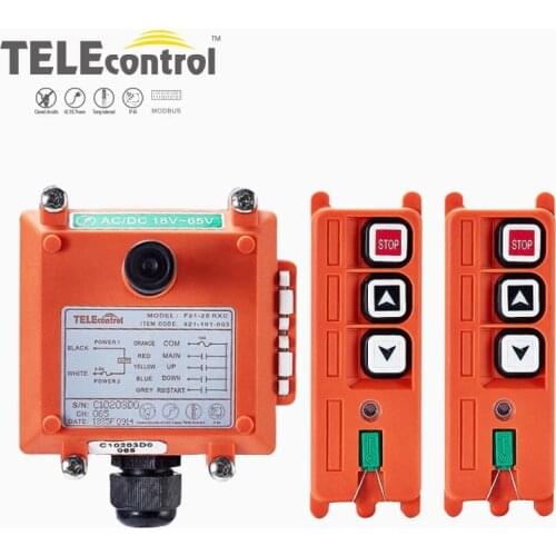 Industrial remote control F21-2S hoist crane lift button 3 buttons 1 receiver+ 2 transmitter for truck hoist crane