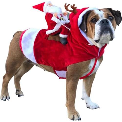 Christmas Dogs Santa Cosplay Outfit for Christmas Carnival Pet Costumes Apparel Party Dressing up Clothing Pet Xmas Costume Red