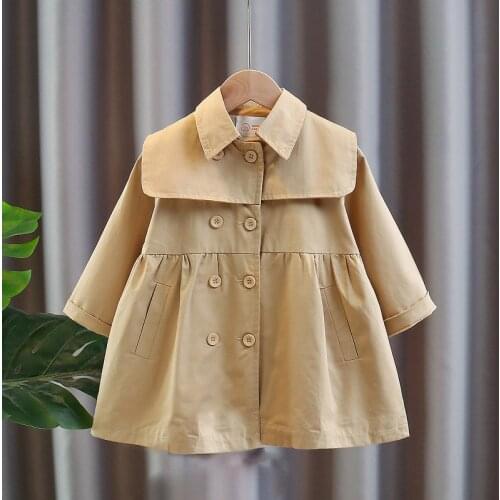 Loose Casual Baby Girl Windbreakers Fashion Children Cotton Long Wind Jacket Girls Coat Fall Clothes For Kids 6 8 10 12 Years