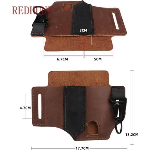 Tactical Leather Portable Waist Tool Storage Bag Multifunction Outdoor Tools Sheath Pocket for Camping Leather Belt Pouch