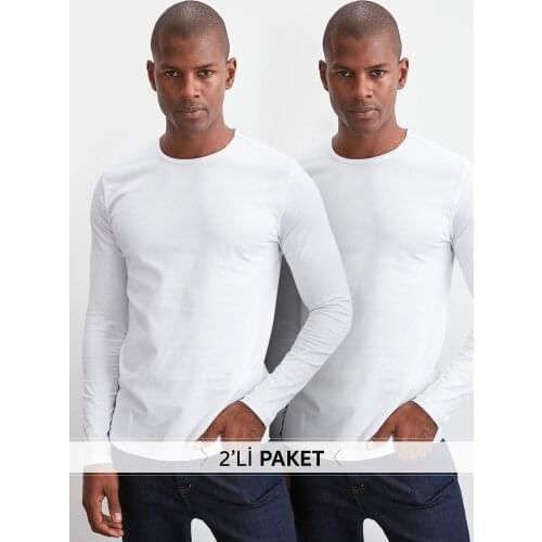 Trendyol Male 2'li Package Single Jersey Cycling Neck T Shirt TMNAW20TS0248