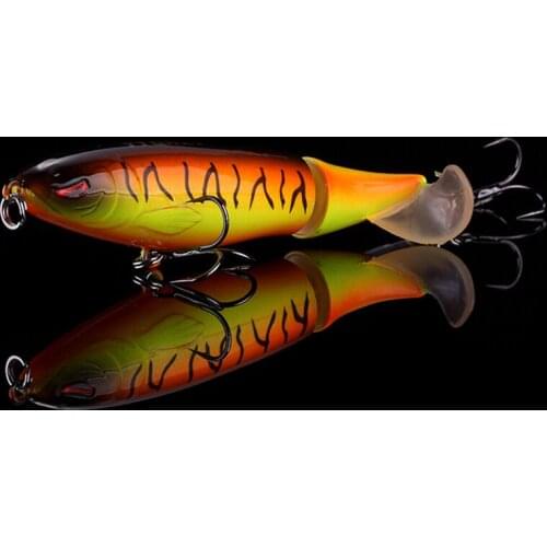 WALK FISH Minnow Fishing Lure 100mm 13.2g Rotating Tail Whopper Popper Topwater Swim Crankbait Bass Shap Hook Fishing Tackle