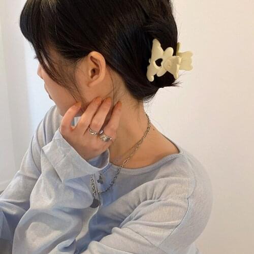 2021 New Matte Solid Color Claw Barrettes Crab Hair Claws Bear Bath Clip Ponytail Clip For Women Girls Kids Hair Accessories