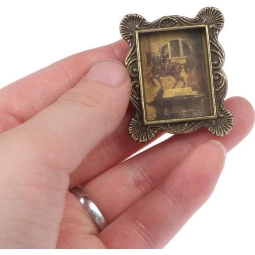 1Pc 1:12 Dollhouse Miniature Retro Picture Frame Photo Doll House Accessory Toy Miniature Accessories For Children