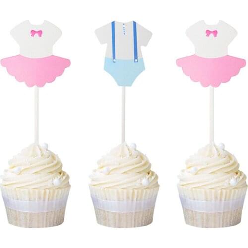 10pcs Boy Girl Clothes Cake Topper Baby Gender Reveal Party Dessert Table Decoration Props Baby Shower Decoration Party Decor