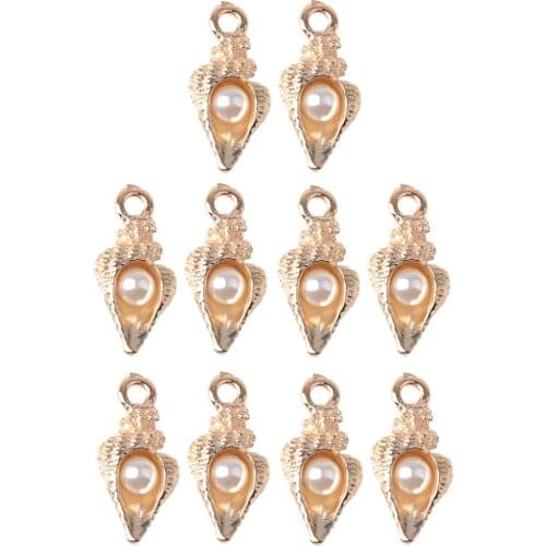 10 Pcs Conch Charms Pendant For Chain Bracelet Jewelry DIY Making