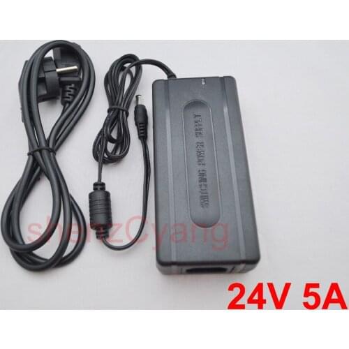 10PCS High quality IC solutions AC 100V-240V DC 24V 5A Switch power supply120W LED adapter, DC 5.5*2.1-2.5mm EU /US /UK/AU Plug