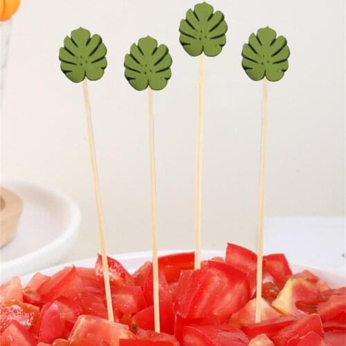 100PC Fruit Sticks Disposable Bamboo Skewers Set Cartoon Fruit Personalized Sign Decoration Wood Needle Cup Cake Decor Stick