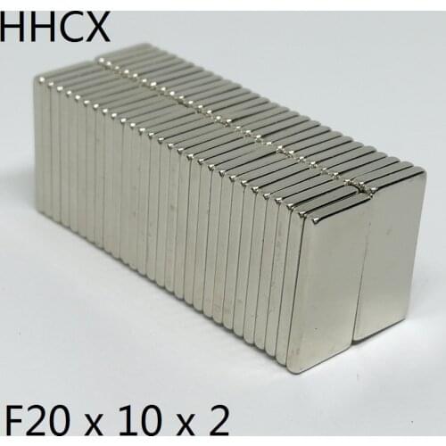 100PCS/LOT Magnet 20x10x2 N35 NdFeB Magnet 20*10*2 Magnets 20 x 10 x 2 for Motor