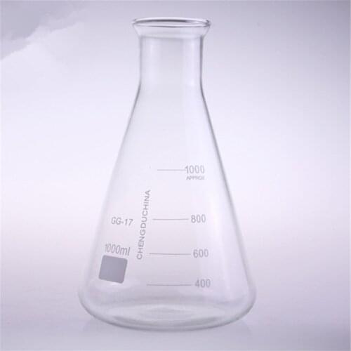 1000ml,Glass Erlenmeyer Flask,Glass Conical Flask,Bell Mouth Neck ,Laboratory Glassware