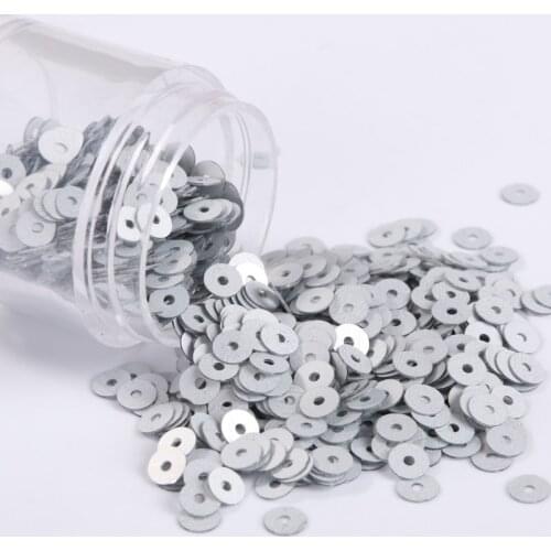 2000pcs(10g) Frosted Silver Sequin 4mm Flat Round Loose Sequins Paillettes Sewing Wedding Craft For Women Garments Accessories