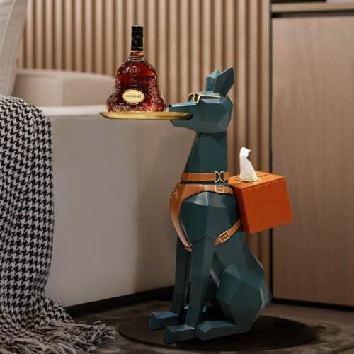 Home Decoration Accessories Creative Cartoon Dog Storage Ornaments Abstract Geometric Modeling Sofa Side Table Small Coffee Tabl