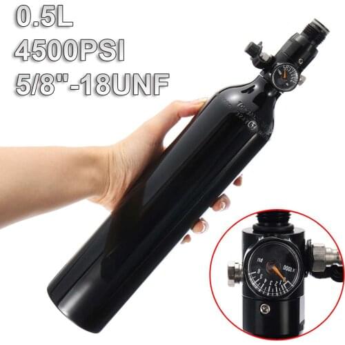 0.5L Aluminum Tank Air Cylinder Paintball PCP 4500PSI Air Tank Regulator Output Pressure High Compressed Air Bottle Regulator