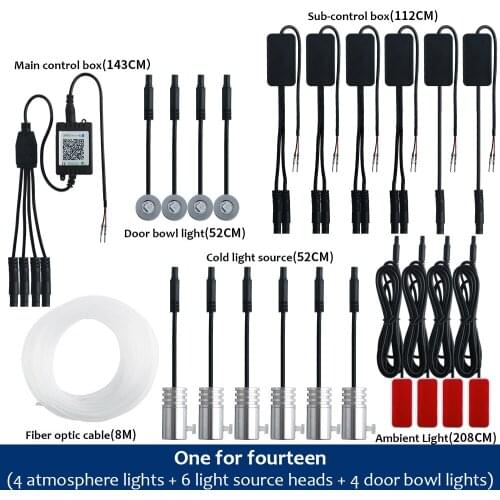 APP Bluetooth Music Car Interior LED Strip Ambient Lamp Auto Decorative Lamp RGB Control Atmosphere Strip Light Foot Decoration