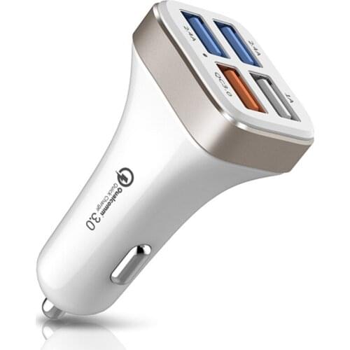 Car Mobile 3.0 4 USB Phone Charger Quick Charge Port Adapter Fast Charging Accessories ND998