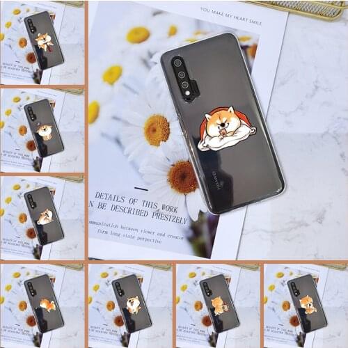 For Huawei Nova 7 6 Se Pro 5G Back Cover Soft Silicone Cute Dog Kawaii Shiba Inu For Huawei Nova 5t 5i 5 Pro 5z Phone Case