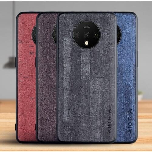 Case for Oneplus 7T Pro Funda Luxury Vintage Bark pattern Leather Phone Cover for oneplus 7t pro case Coque
