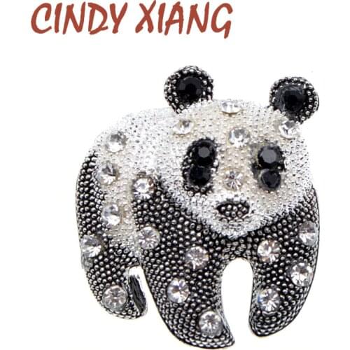 CINDY XIANG Black And White Color Panda Brooch Unisex Fashion Animal Design Brooch Rhinestone Jewelry High Quality New 2020