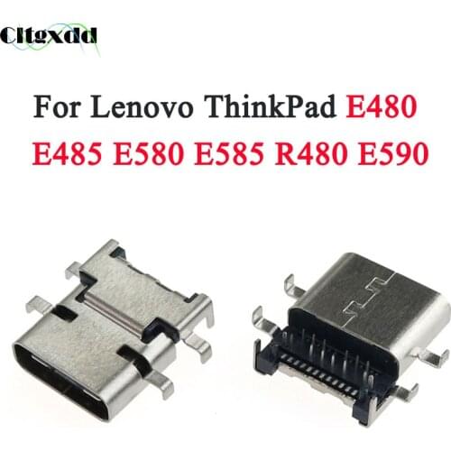 Cltgxdd 2PCS For Lenovo ThinkPad E480 E485 E580 E585 R480 E590 USB Type-C DC Charging Port Power Jack Connector