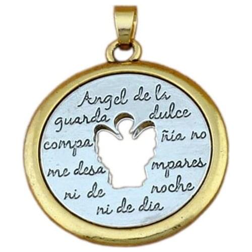 Two-Tone Angel De Li Guanda Dulce charm Pendant Fit Pendant Necklace Jewelry DIY 37x47mm 20Pcs/lot A-358a