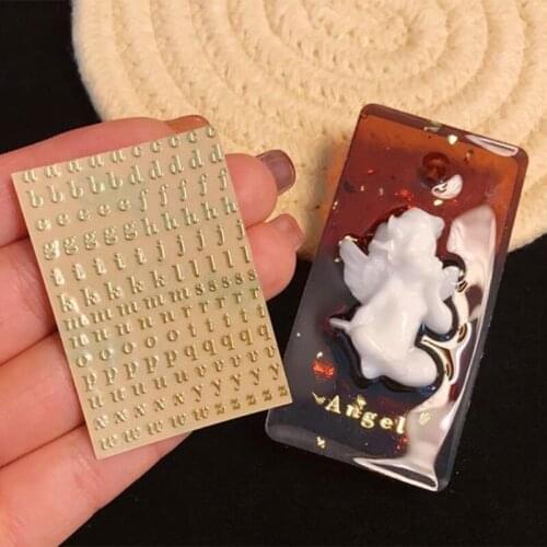 Plaster Candle Aromatherapy 26 Uppercase Letter Metal Stickers Combination Word Stickers Nail Art Stickers