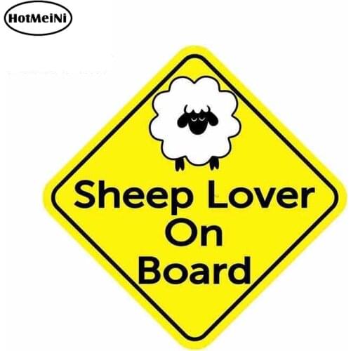 HotMeiNi 13cm x 13cm Sheep Lover On Board Graphics Auto Car Stickers Vinyl Waterproof Decals for ATV Bumper Door Fine Decal