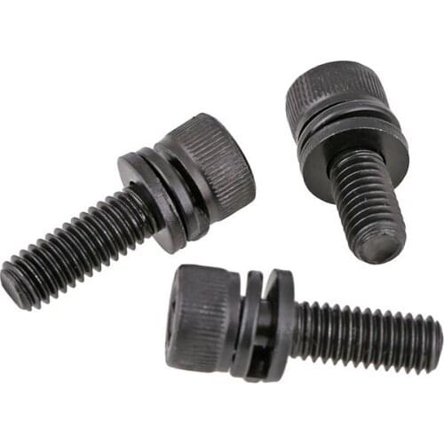 Grade 12.9 high strength cup head socket head screw, cylinder head socket head bolt, three combination screws m3-m12 10PCS