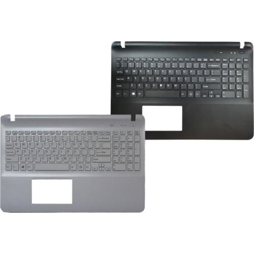 Laptop US keyboard for sony Vaio SVF15217CXB SVF153A1YL SVF1521S2EB SVF1521A6EW SVF1521C5E black/white with Palmrest upper Cover