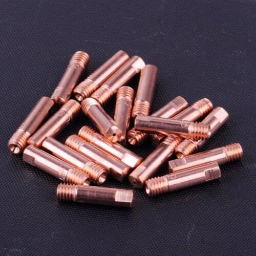 LETAOSK 20pcs MB 15AK MIG MAG Welding Weld Torch Contact Tips Holder Copper Gas Nozzle 0.9 x 24mm