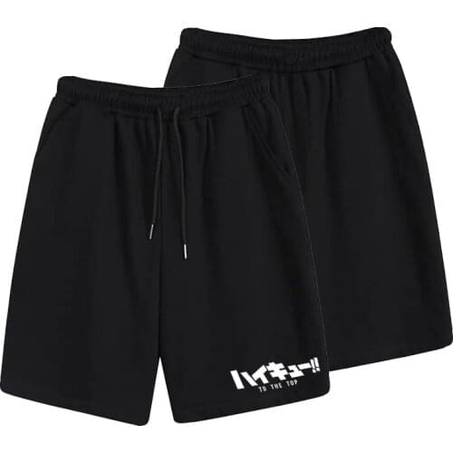 Anime Haikyuu Short Pants Black Summer Sweatpants Haikyu Volleyball Club Sportswear Breeches Shorts Men Women Beach Shorts