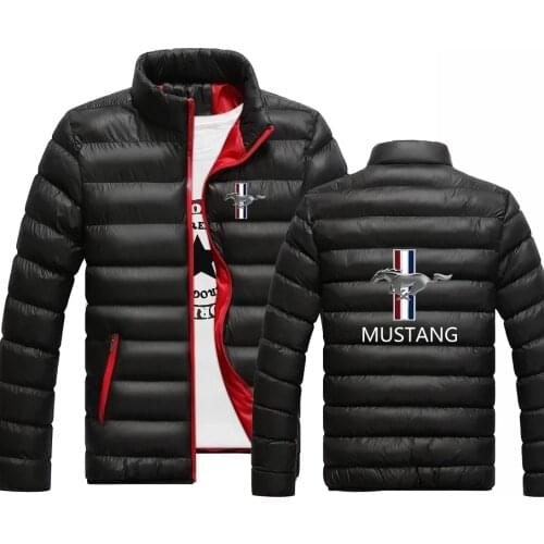 2021 Mustang Car Logo Spring Autumn Popular Padded College Mens Zipper Jacket Warm Comfortable Print Hip Hop Coat Top a