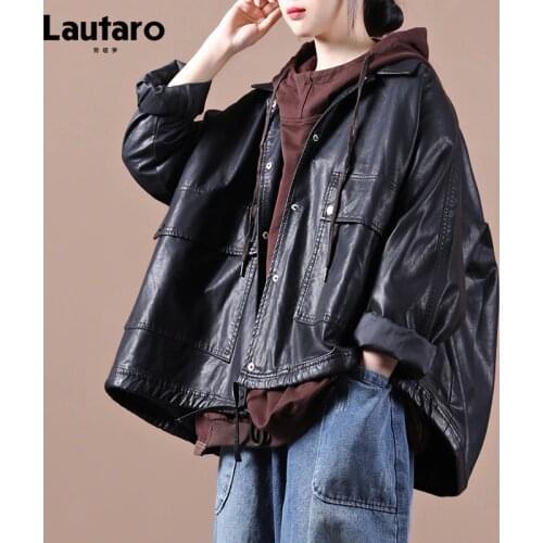 Женские модные кожаные куртки Lautaro China At AliExpress