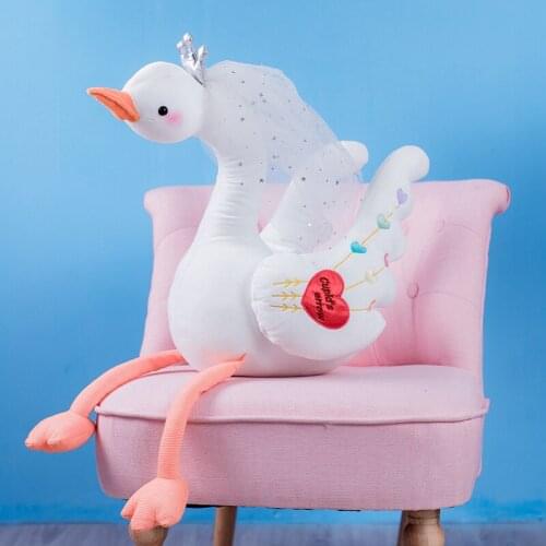 Swan Princess Plush Toys Cute Flamingo Doll Stuffed Soft Animal Doll Ballet Swan With Crown Baby Appease Toy Gift For Girl Kids