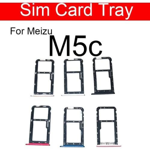 Sim Card Tray For Meizu Meilan Blue Charm M5c A5 M710H Sim SD Memory Card Holder Slot Adapter Phone Replacement Repair Parts