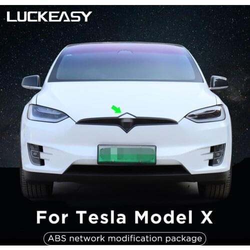 LUCKEASY Car networ k modification package For Tesla model X 2017-2020 Car front mesh trim strip carbon fiber