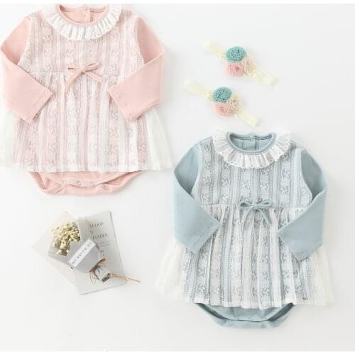 Lovely Newborn Toddler Infant Baby Girl Rompers Summer Long Sleeve Lace Patchwork Jumpsuit Romper Baby Girls Clothes Sunsuit