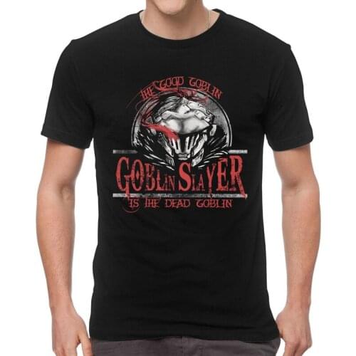 Goblin Slayer T Shirts Men Short Sleeve 100% Cotton T-shirt Japan Dark Fantasy Anime Manga Tee Novelty Tshirts Gift